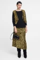 FALDA MIDI DE LENTEJUELA Oro