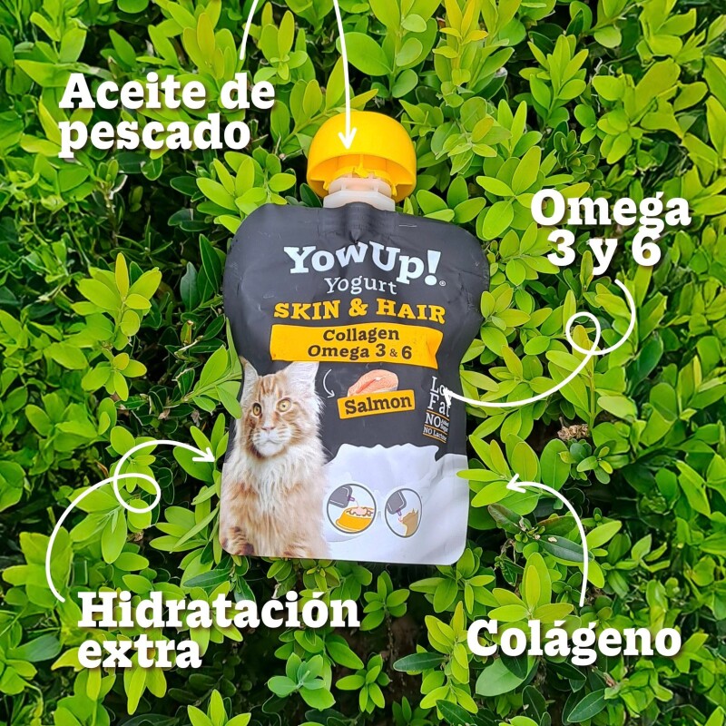 YOWUP YOGURT PARA GATOS 85 GRAMOS SKIN HAIR SABOR SALMON