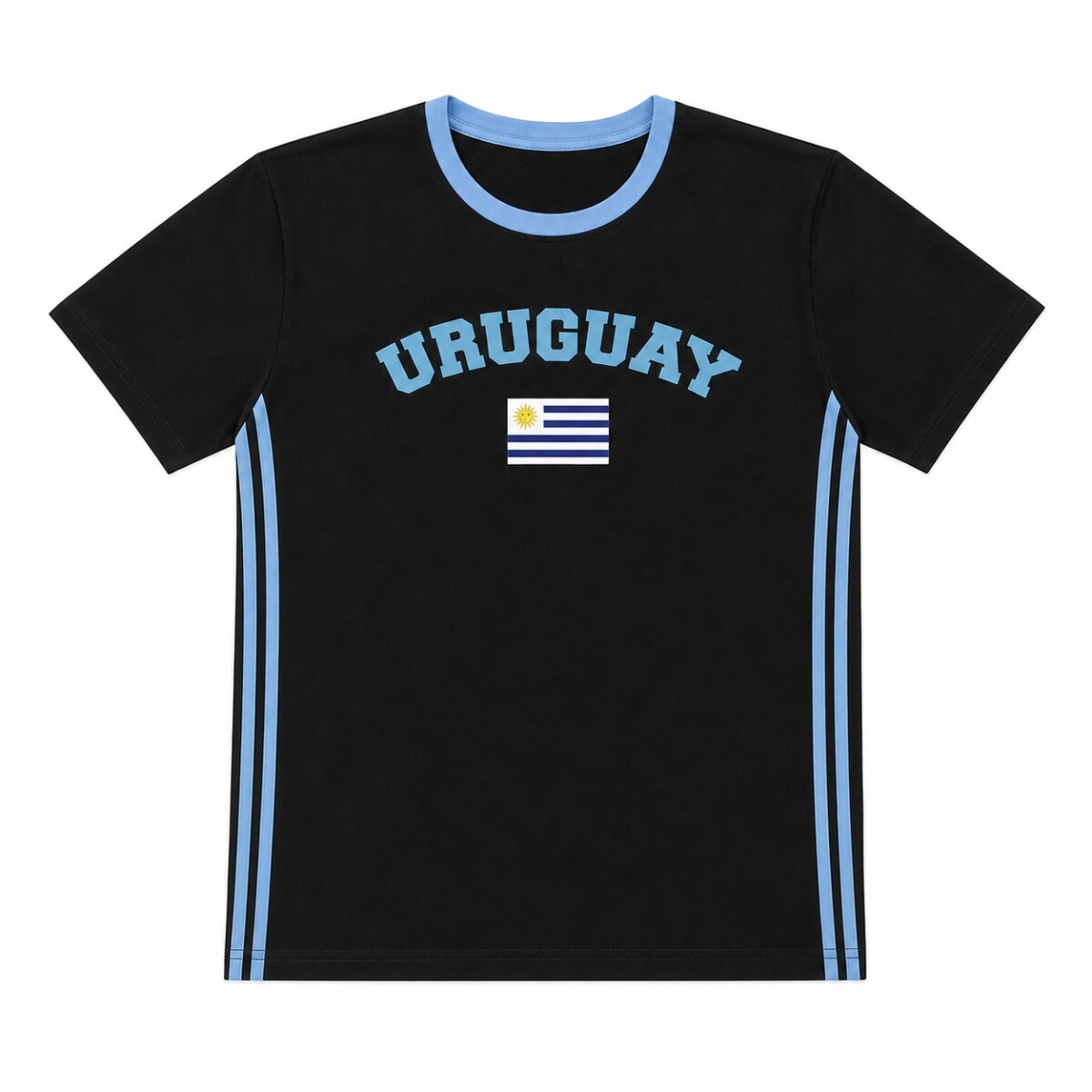 CAMISETA DE DAMA BANDERA UY NEGRO CE-DABANUY-02 TALLE XL - NEGRO 