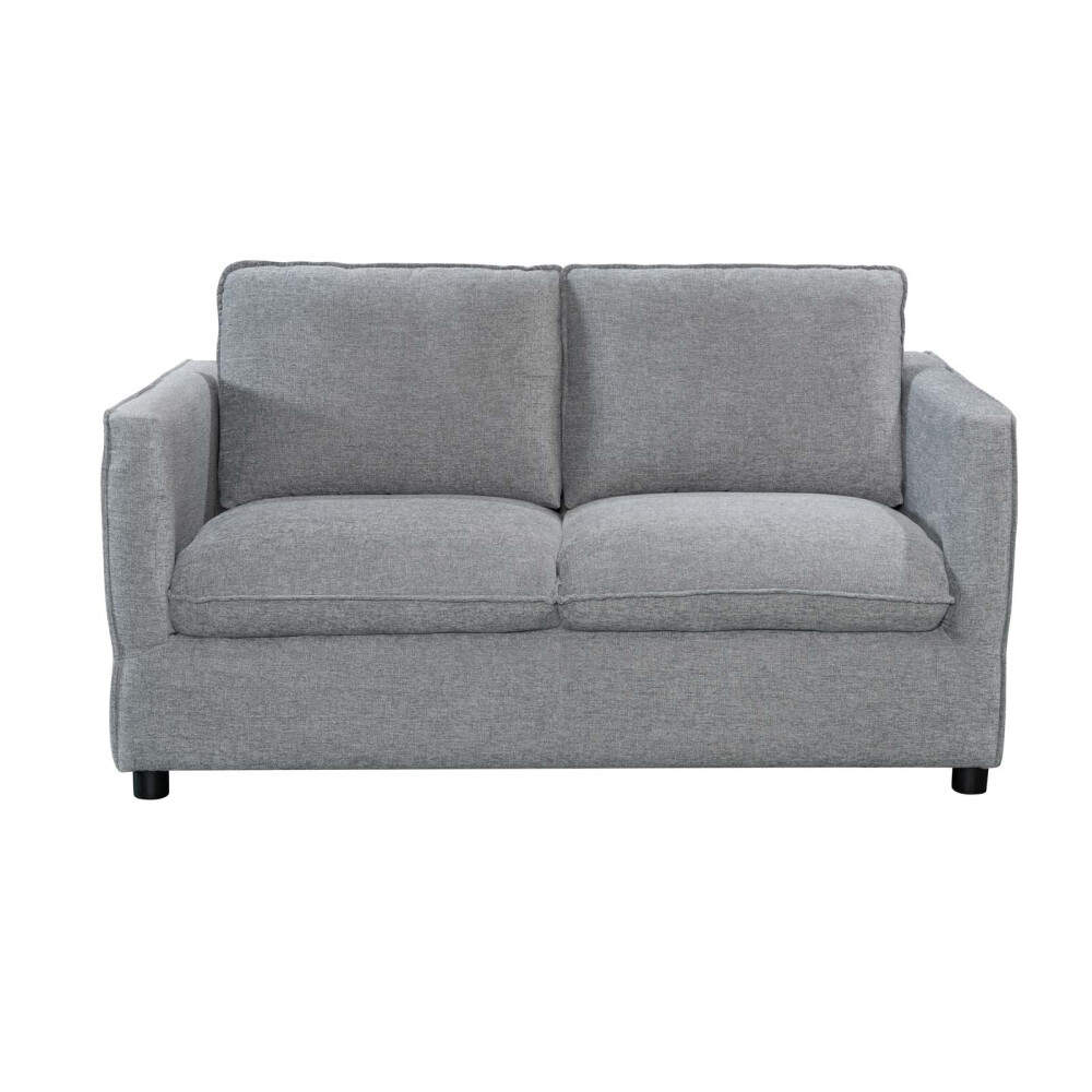 SOFÁ 2 CUERPOS TELA GRIS AMSTERDAM