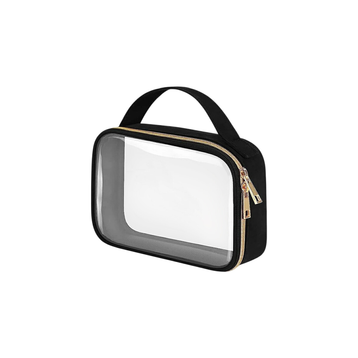 Neceser transparente con asa - 20x6x15cm - Negro 