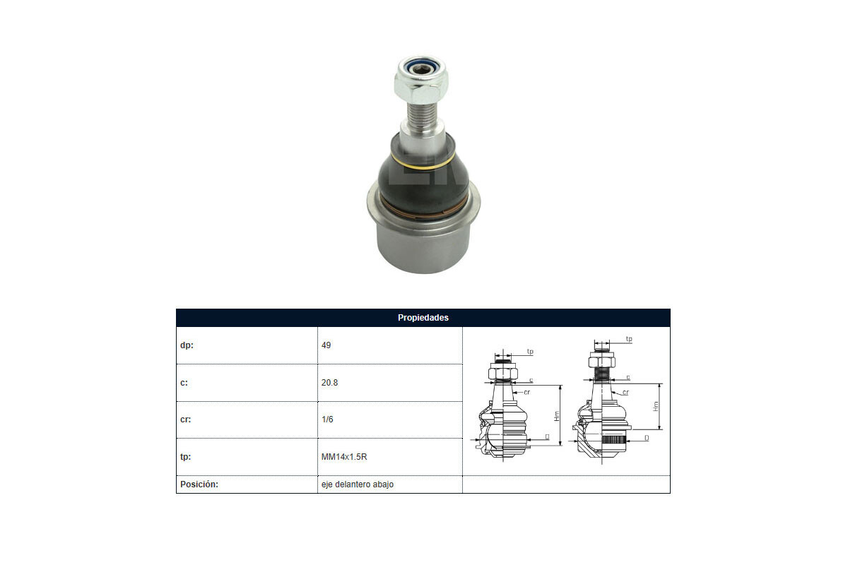 Rotula Del Volks Amarok 4X2 - 4X4 11-25 Der/Izq Rotula Del Volks Amarok 4X2 - 4X4 11-25 Der/Izq