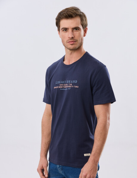 REMERA ESTAMPADA DE ALGODÓN Azul