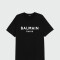 Balmain - Remera de jersey de algodón orgánico estampada Negro