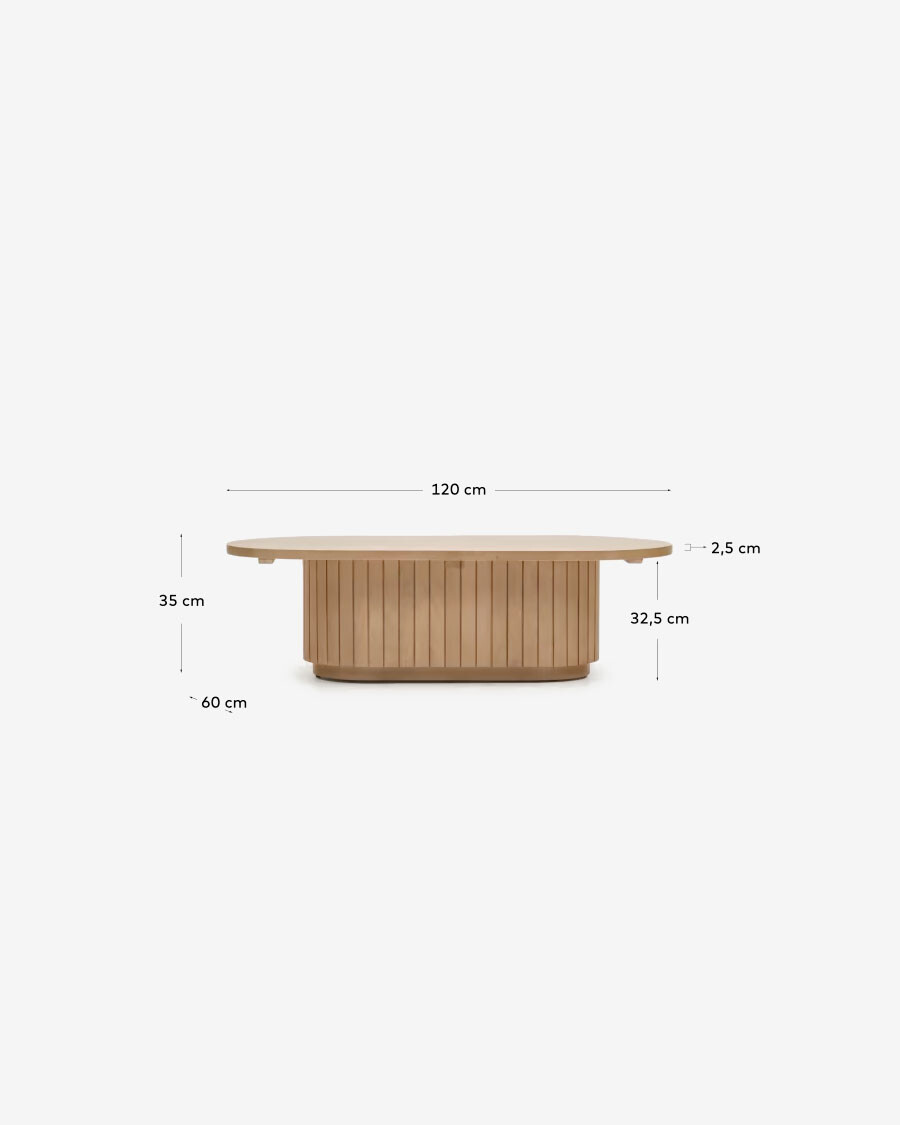 Mesa de centro Licia de madera maciza de mango 120 x 60 cm