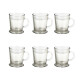Set x 6 tazas con asa TRANSPARENTE