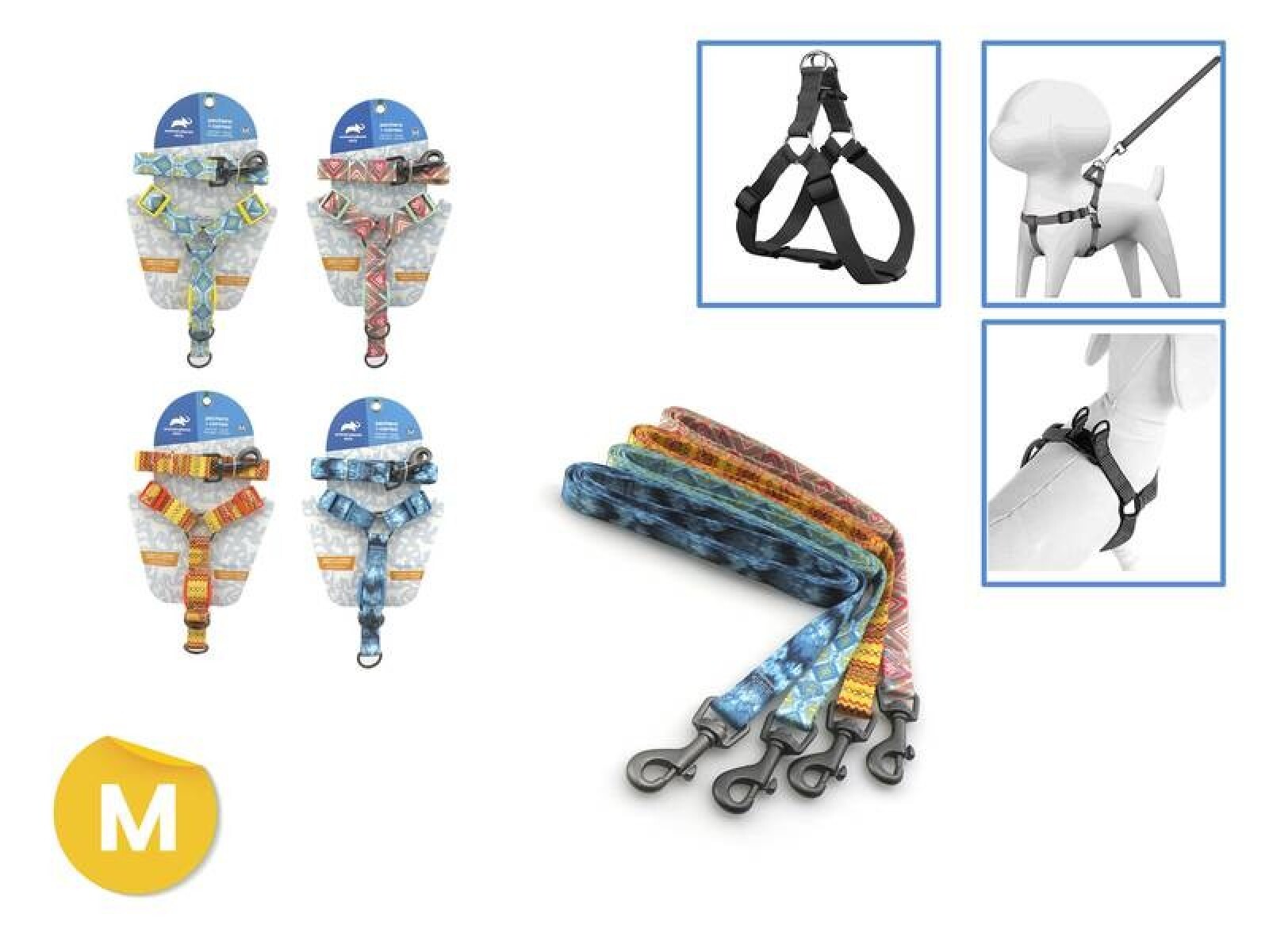 ARNÉS + CORREA PARA MASCOTAS M 