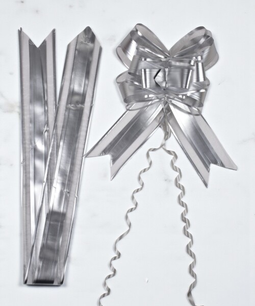 Moño magico grande 5,5 cm x 70 cm PLATA