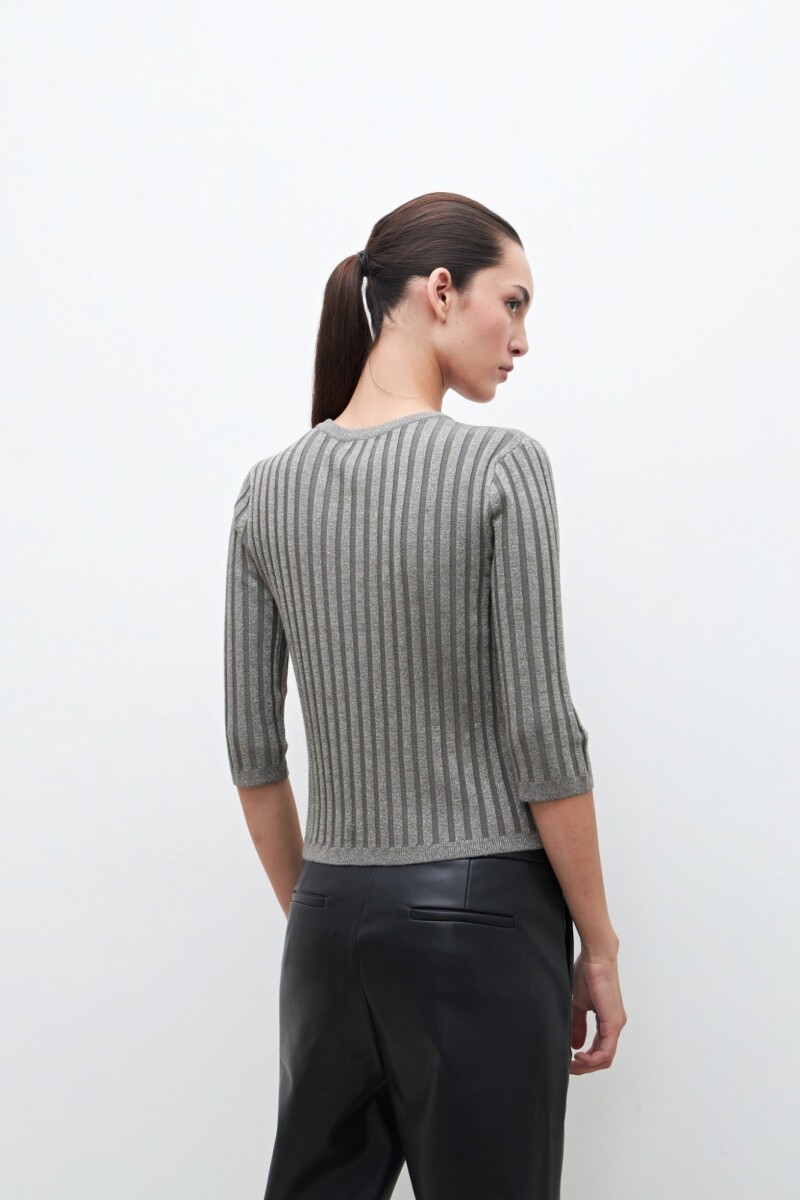 Sweater canale lurex gris