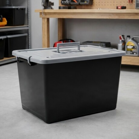 Caja organizadora 50 lts NEGRO Y GRIS
