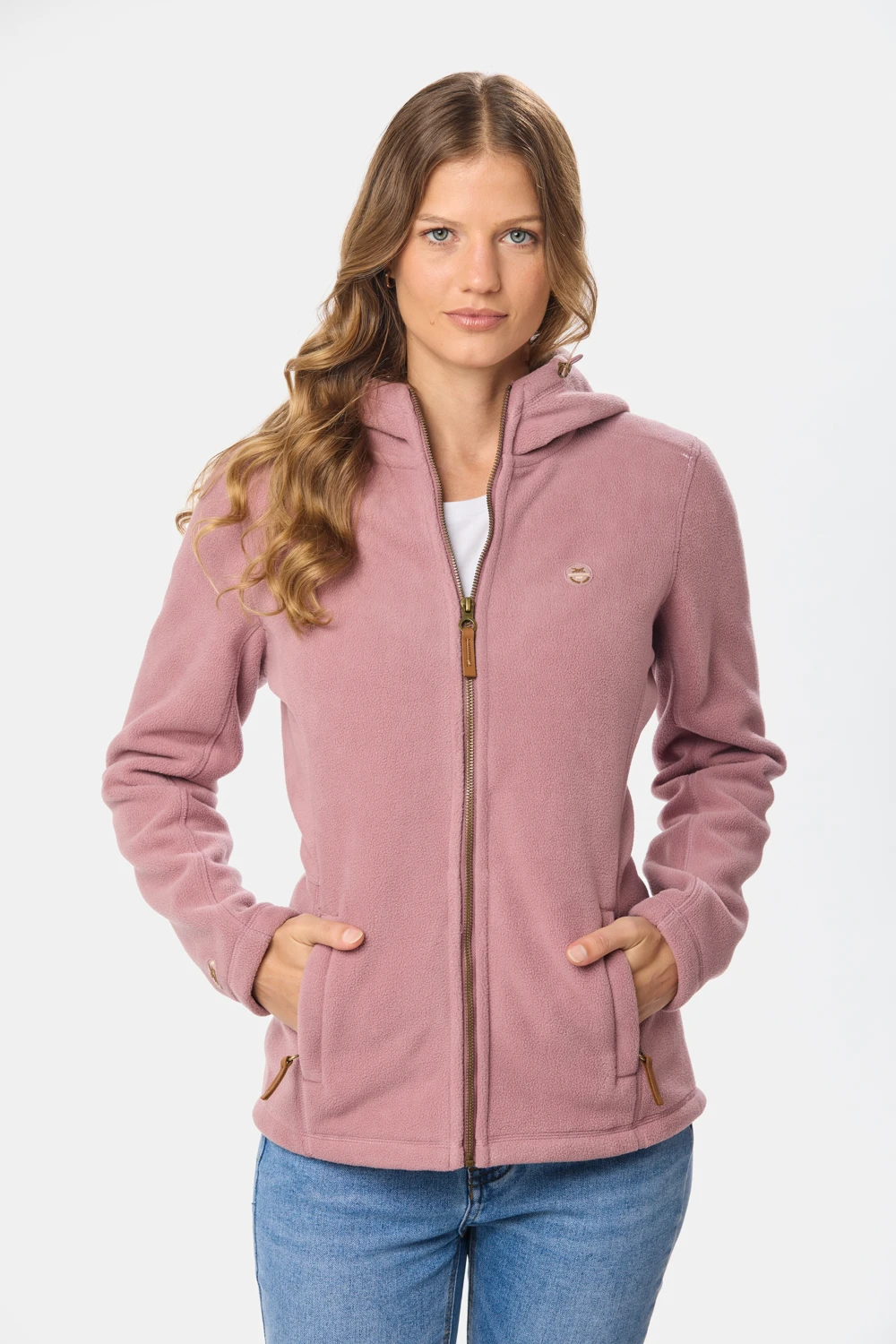 CAMPERA POLAR CON CAPUCHA Rosado