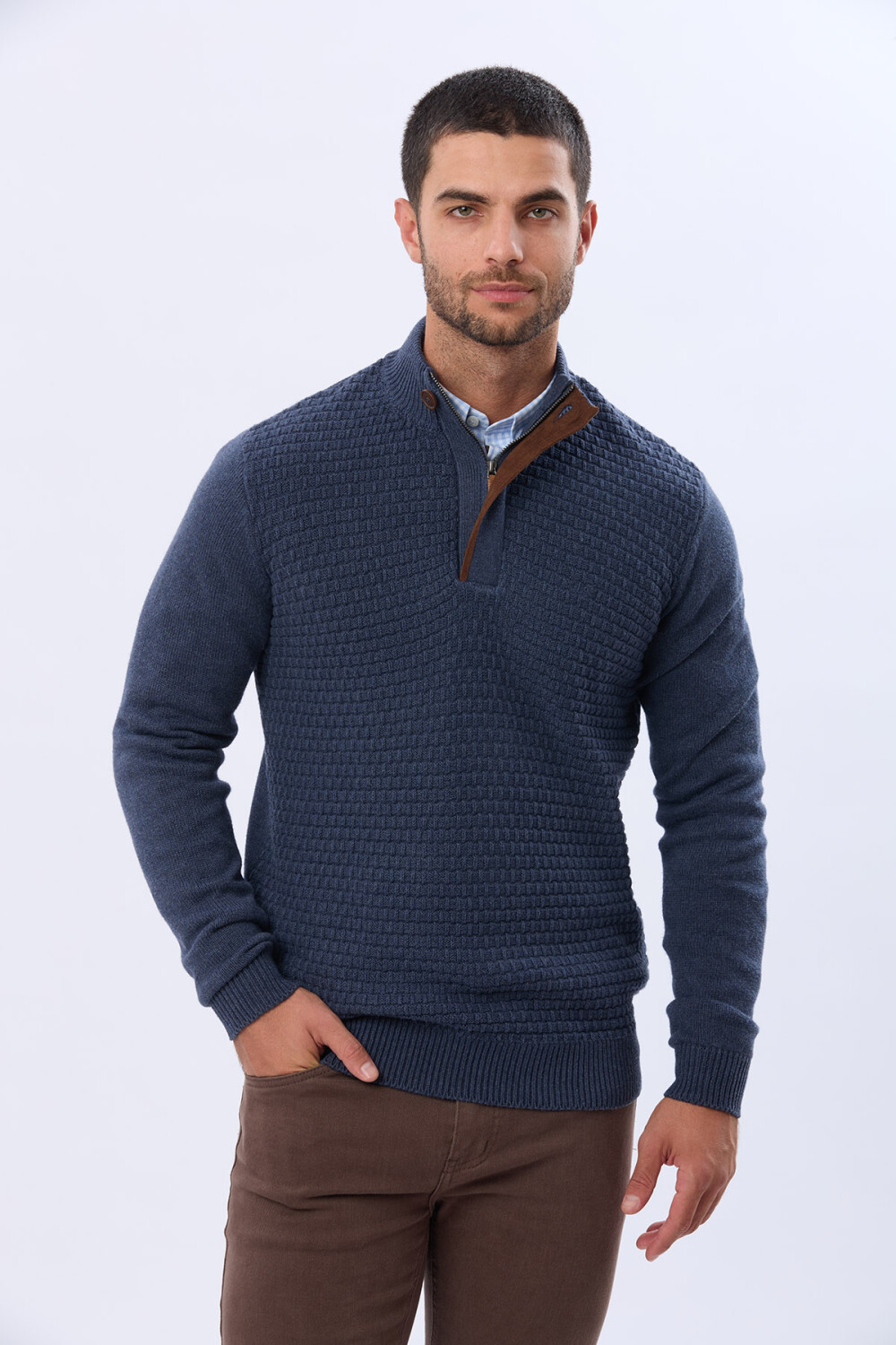 BUZO TEJIDO TEXTURADO Piedra