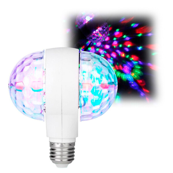 Luz Fiesta Disco Doble Lampara Rgb Colores Giratoria Fiest Luz Fiesta Disco Doble Lampara Rgb Colores Giratoria Fiest