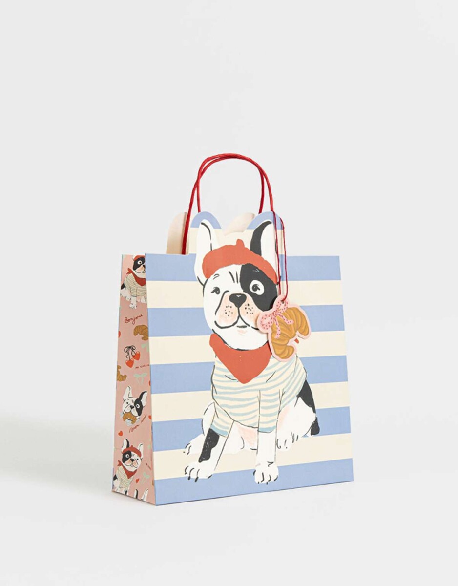 Bolsa De Regalo Mediana Con Borde Troquelado - Combinacion Multicolor 