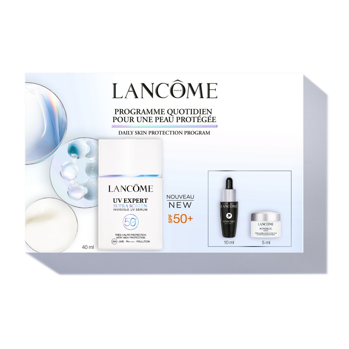 Set Lancome Protector Solar Supra Screen Spf50 40 Ml. + Rutina 