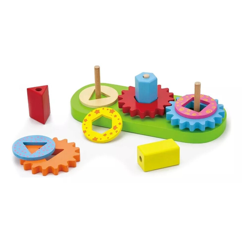 Clasificador educativo de madera Viga de formas y patrones de colores Clasificador educativo de madera Viga de formas y patrones de colores