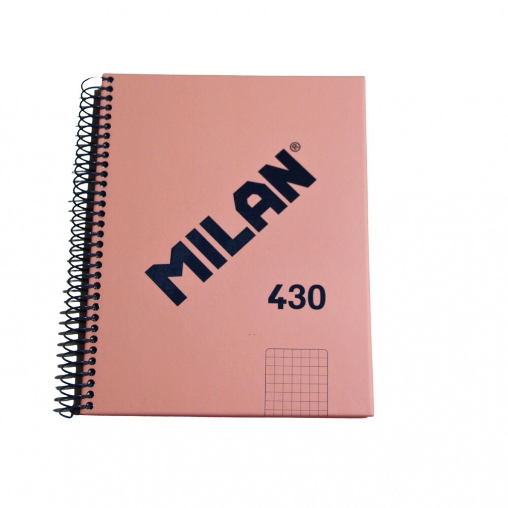 CUADERNO MILAN CON ESPIRAL TAMAÑO A5 CUADRICULADO DE 80 HOJAS COLOR ROSADO CUADERNO MILAN CON ESPIRAL TAMAÑO A5 CUADRICULADO DE 80 HOJAS COLOR ROSADO