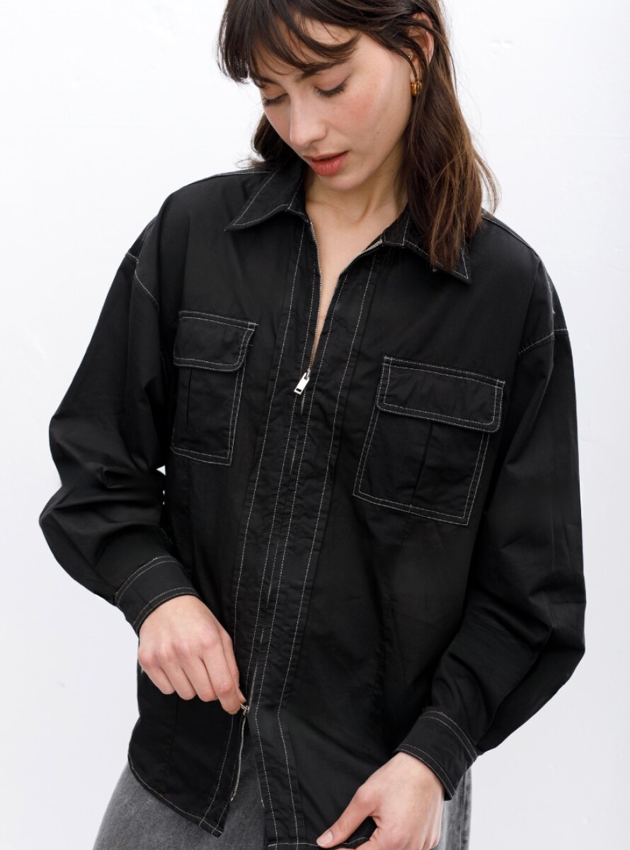 Camisa Zip - Negro 