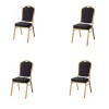 Pack 4 Sillas Hotel Milton Apilables Tapizadas Para Eventos Y Conferencias Azul