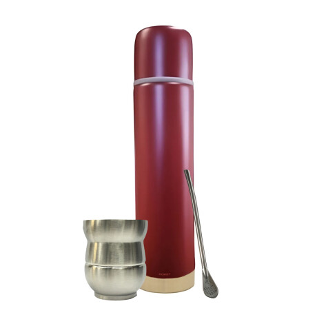 Set Ac.Inox Termo Bala 750ml +mate 140ml +bombilla regalo Plateado