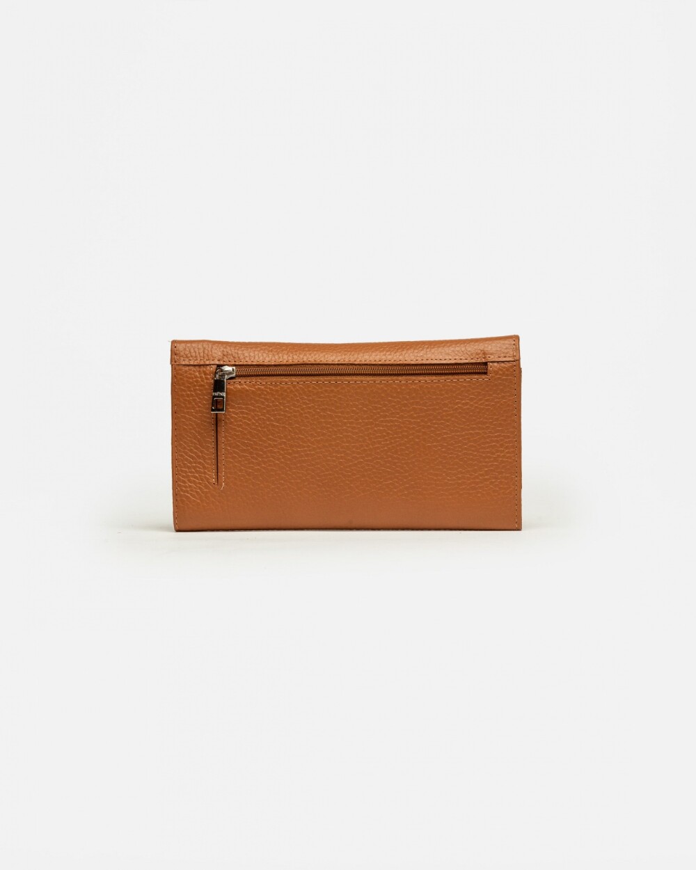 Billetera Cloe en cuero graneado Marron
