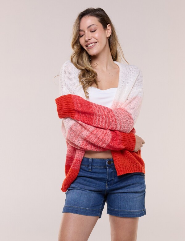 Cardigan Calado ROJO/MULTI