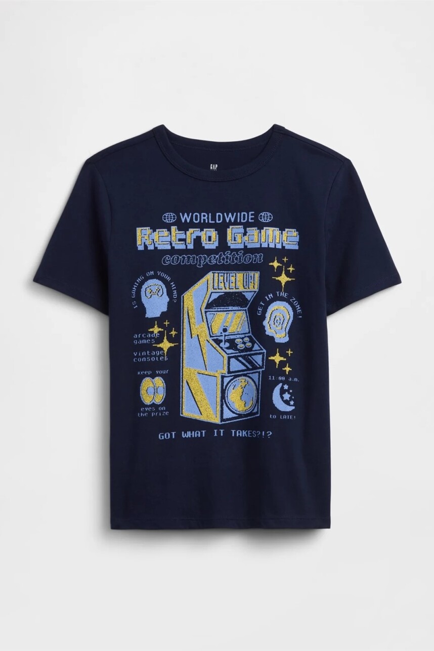 Remera Gráfico Mango Corta Niño Navy Uniform