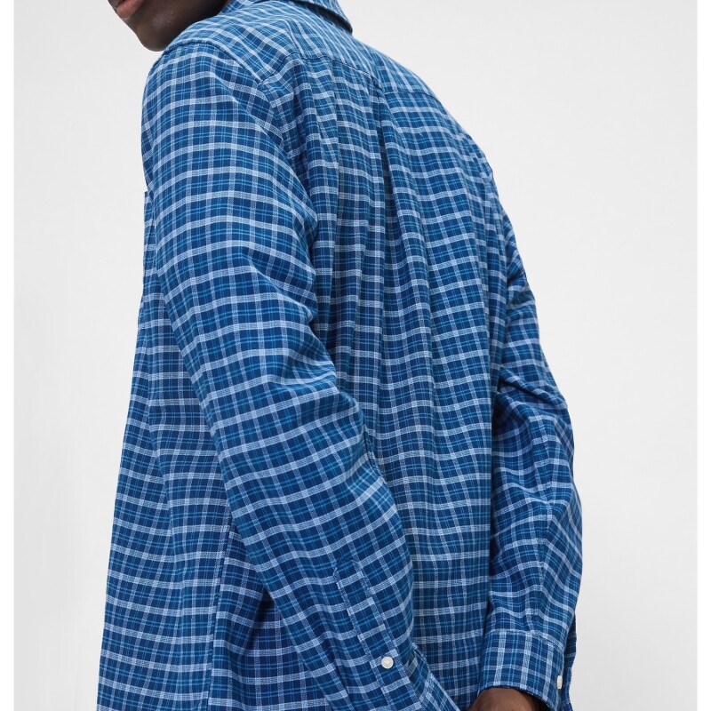 LS OX BAS STANDARD FIT BLUE PLAID