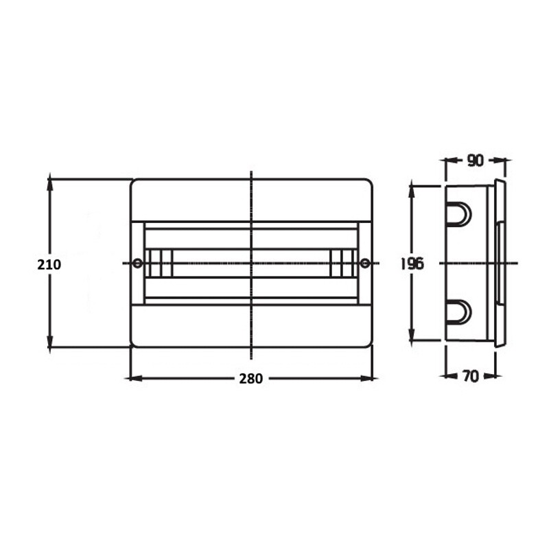 TABLERO EMB. PLASTICO DIN 12TM TRANSPARENTE TABLERO EMB. PLASTICO DIN 12TM TRANSPARENTE