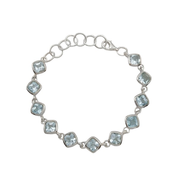 Pulsera rombo-Plata 925-Piedra topacio-PU3021 conpiedra