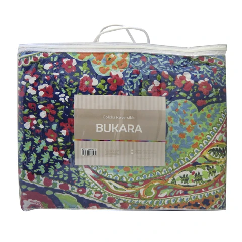 Colchas Bukara Capitoneadas de Microfibra 220 x 240 cm - Varios Diseños Flores Turquesa