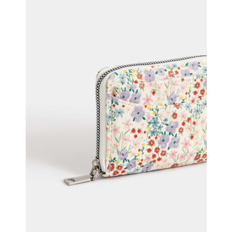 Billetera Con Bolsillo Estampado Flores