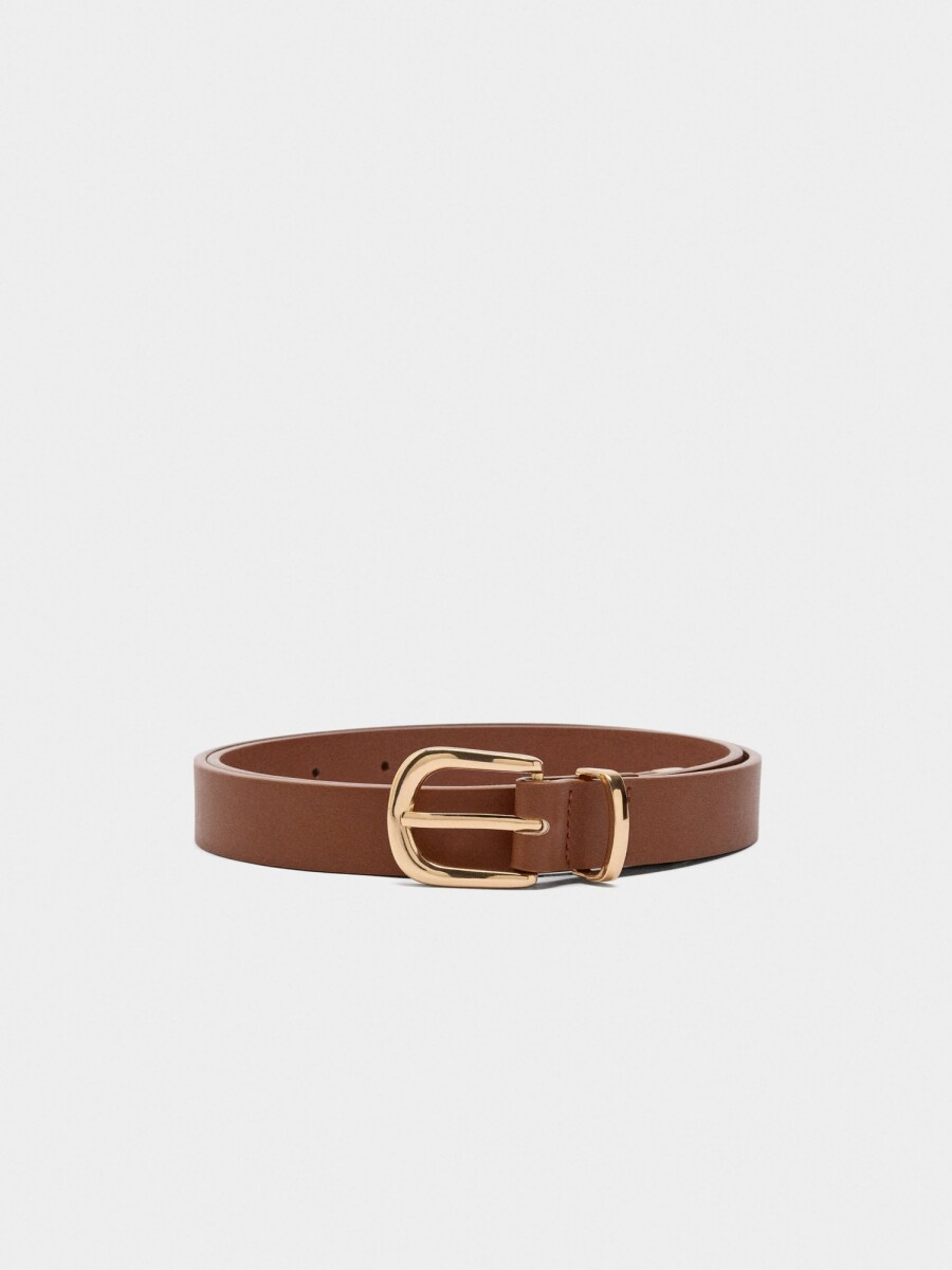 Cinturón Liso Con Hebilla camel