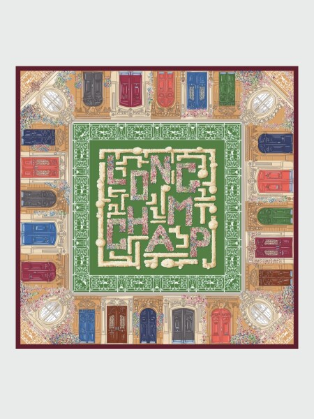 LONGCHAMP - PAÑUELO DE SEDA 70X70 CM, TOUR EQUESTRE Alta Automática