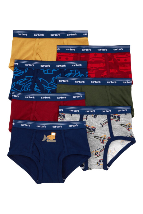 Pack siete calzoncillos slip de algodón, diseño construcción Sin color