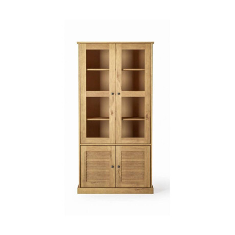 Cristalero 4 Puertas Li­nea Valenciana Natural