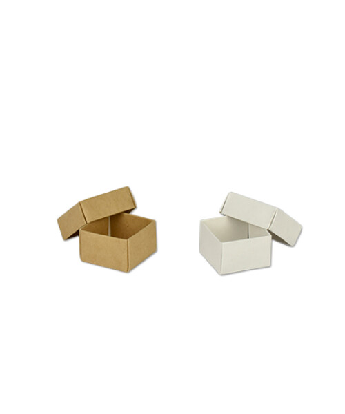 Caja eco 01 - 4x4x2,5 cm. REVERSIBLE BLANCO - MADERA