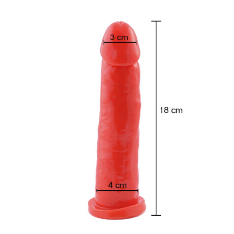Consolador Géminis Macizo Rojo