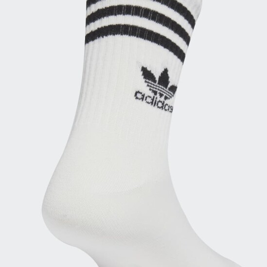 Medias Adidas Crew 3 Rayas 6 Pares Blanco