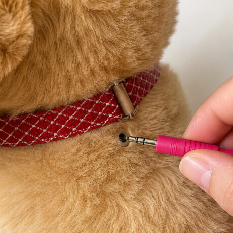 Perrito de juguete que camina con correa Marron