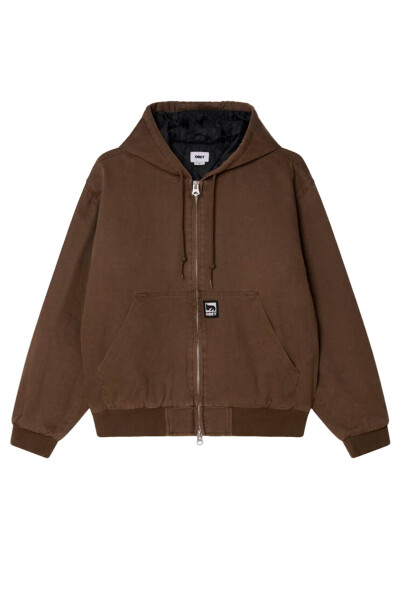 OBEY RANDY ZIP UP HOOD Marron