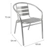 Silla de exterior Slat en aluminio plateada Silla de exterior Slat en aluminio plateada