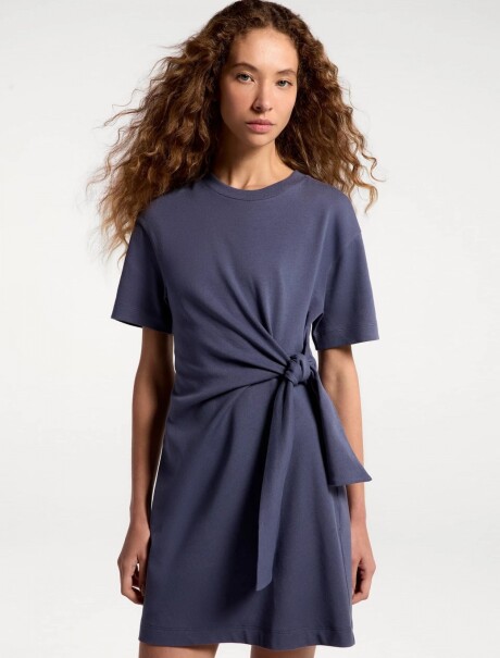 VESTIDO CORTO MANGA CORTA ULTRA SOFT AZUL