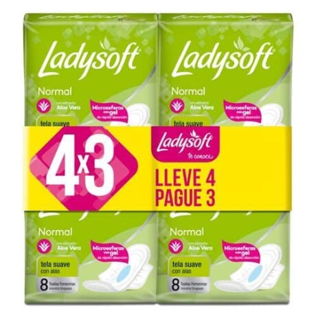 Pack 4X3 Toalla Femenina Ladysoft Ultra Delgada Tela Suave X8 Pack 4X3 Toalla Femenina Ladysoft Ultra Delgada Tela Suave X8