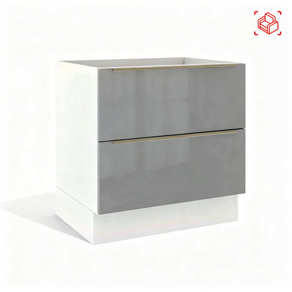 BAJO MESADA 80 CM MDP-Y-VIDRIO BLANCO LUX