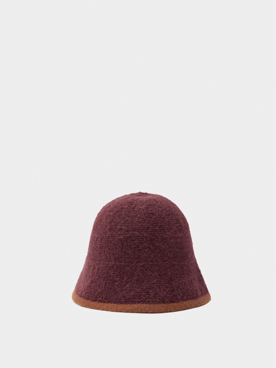 Sombrero Bucket De Punto burdeos