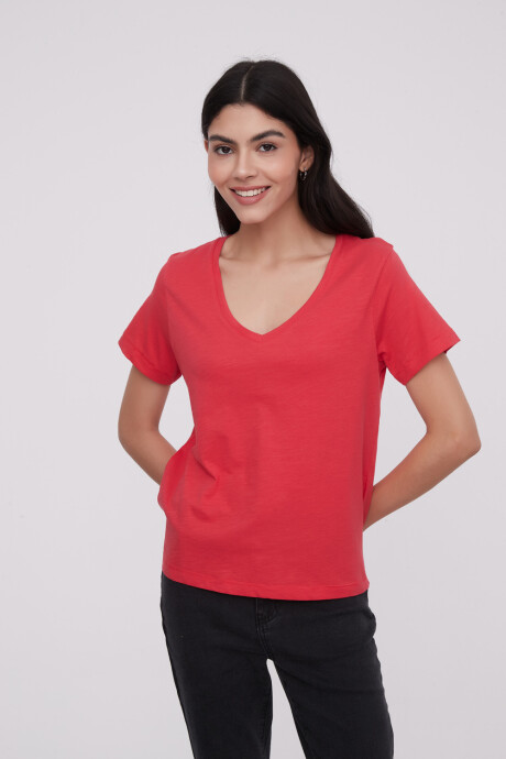 Remera Blumi Rojo Coral