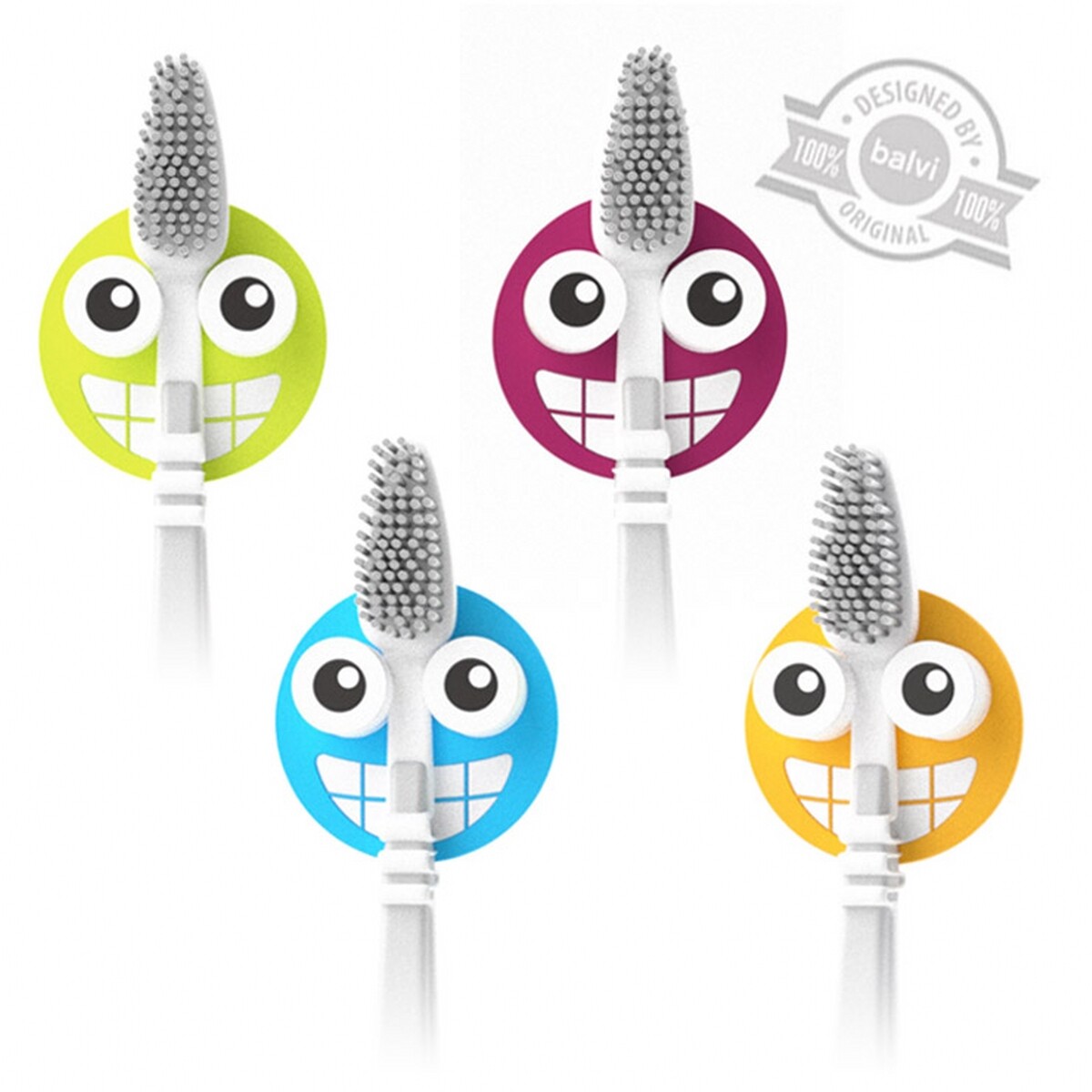 Soporte De Cepillo Dental Emoji - Celeste 