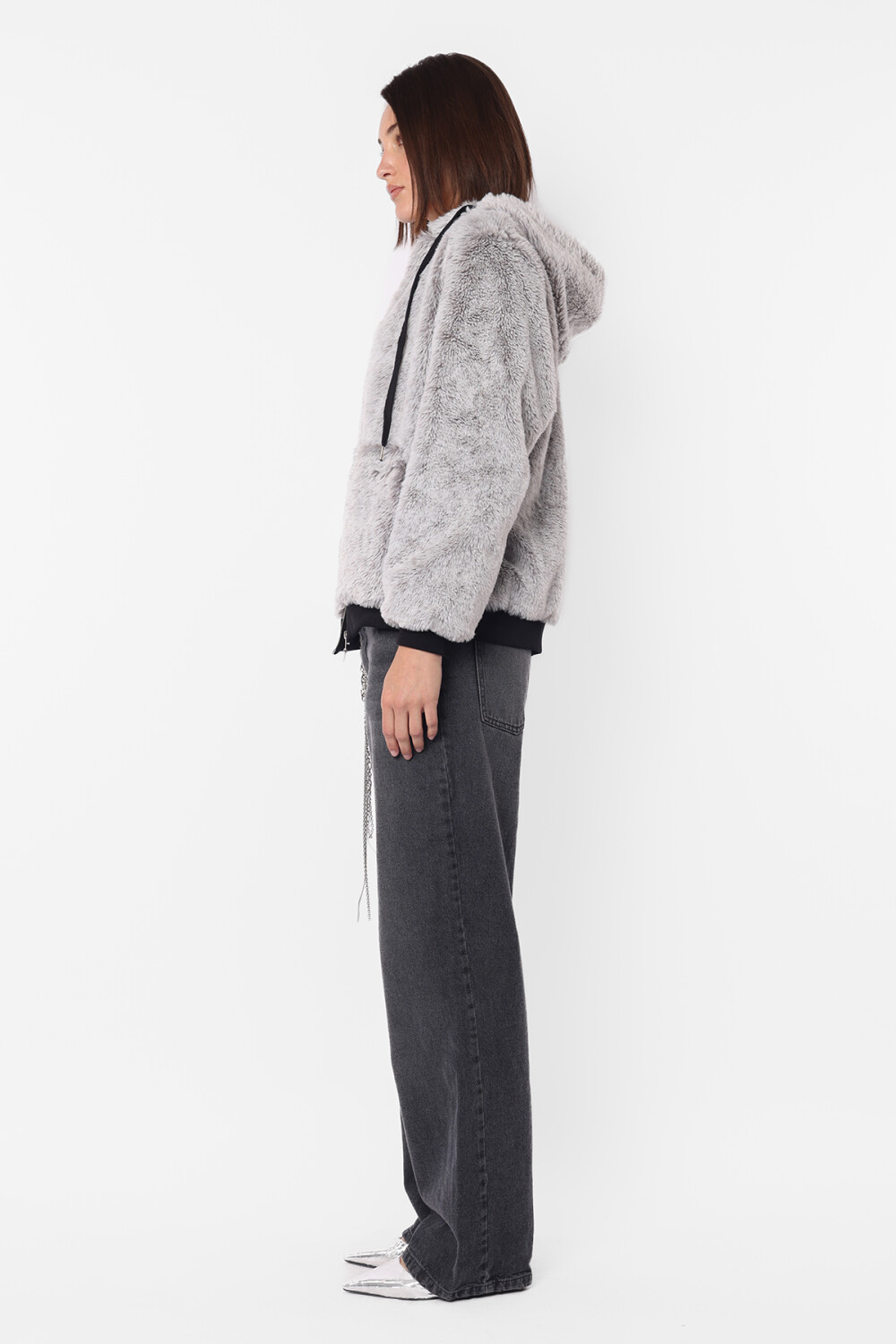 Campera Furry Gris