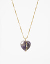 Cadena Corta con Dije Piedra Cadena De Acero Con Dije Piedra - Violeta Lila